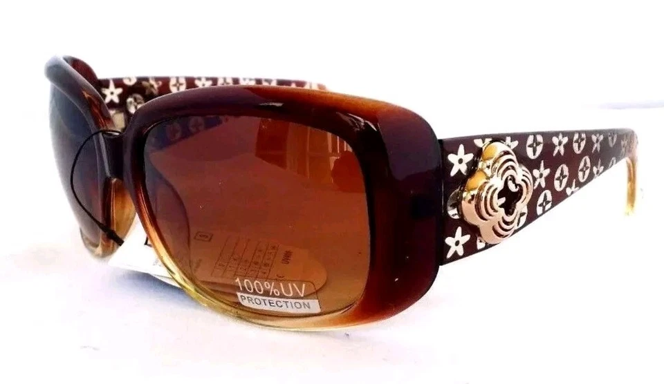 Дизайнерские женские солнцезащитные очки коричневый, песок и золото UV400 CE 100% защита CTS808 - Изображение 1 из 4