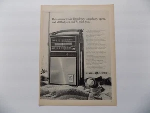 1965 PRINT AD GENERAL ELECTRIC RADIO PORTABLE AM/FM - Picture 1 of 1