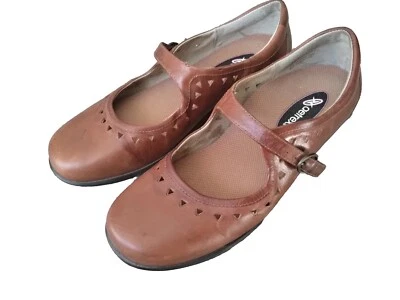 Zapato Mary Jane de cuero para mujer Aetrex marrón talla 9 AMPLIO EL61W  Foto 1 de 4