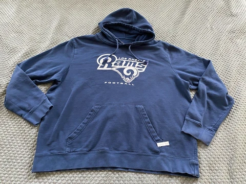 Los Angeles Rams Majestic Mens Hoodie Sweater Extra Large Blue Long Sleeve Cover