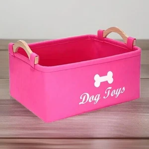 Dog Toy Box Storage Organization Pink Puppy - Picture 1 of 3