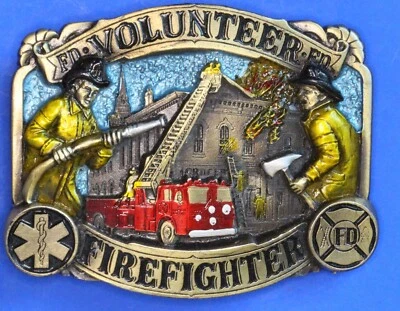Винтажная пряжка ремня добровольца пожарного США, для ремня 11⁄2 дюйма [30986] - Изображение 1 из 2