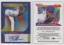 2022 Leaf Vivid Navy Blue /30 Taj Bradley #BA-TB1 Auto