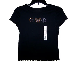 SO Girl's Size XL 14/16 NEW WITH TAGS Black Short Sleeve Accented Top - Picture 1 of 7