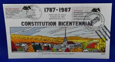 Scott 2355 2358 FDC Constitution Series And Secure Dual Cancel Collins Cachet - Image 1 of 2