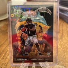 2022 Donruss Optic Malik Willis Downtown SP Black Pandora Prizm RC #22/25 Titans