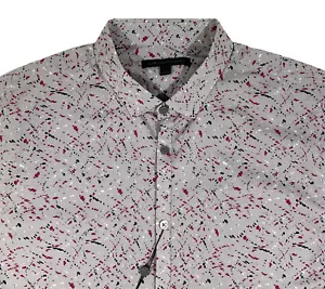 Men's JOHN VARVATOS USA Gray Pink Black White Paint Splash Shirt XXL NWT NEW - Picture 1 of 4