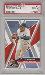 2008 Upper Deck X Robinson Cano New York Yanks #71 Baseball Card PSA 10 Gem Mint