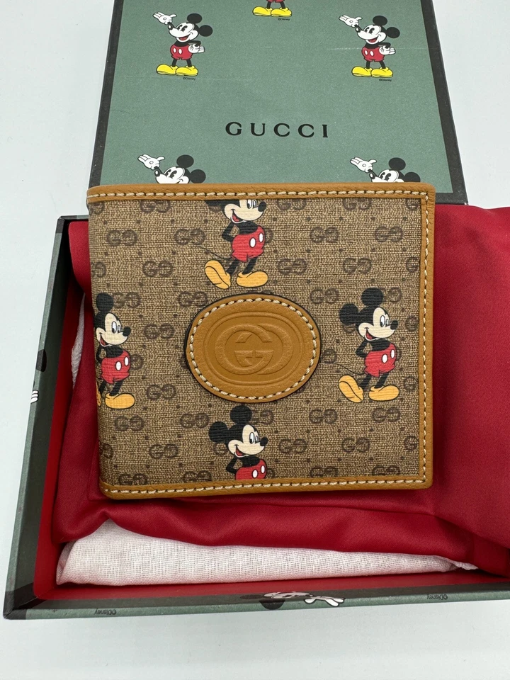 Gucci x Disney Vintage GG Supreme Mickey Mouse Bifold Wallet - Image 1 of 4