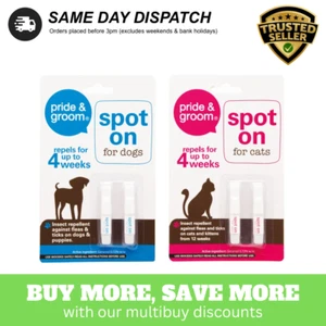 Spot On Tick & Flea Treatment Repellant Dog Puppy Cat Kitten 4 Weeks Twin Pack - Picture 1 of 3
