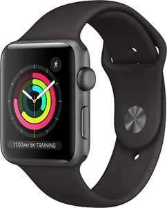 Apple Watch Series 3 38mm - kosmiczna szarość z czarnym paskiem sportowym (GPS + komórka) (5/10) - Zdjęcie 1 z 4