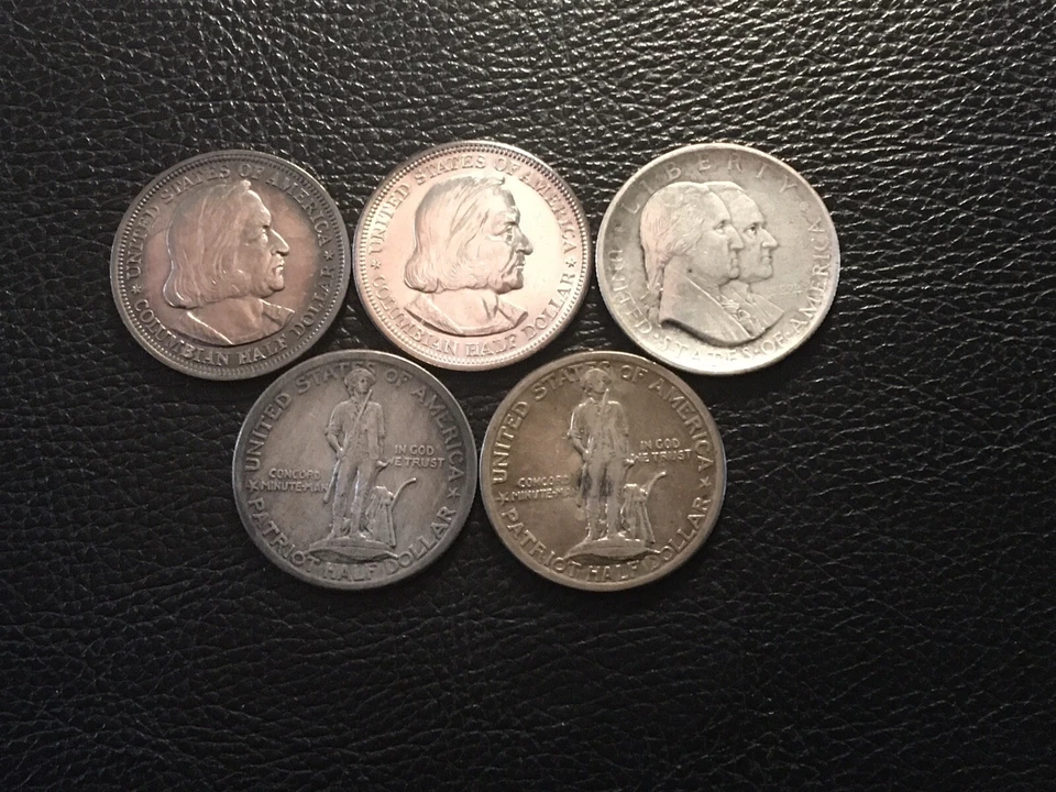 5 commemorative Halves all cleaned but higher grade nicer Sesquicentennial  - Image 1 of 4