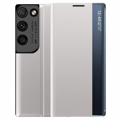 Funda con soporte de cuero magnético Smart View para Samsung S22 Note20 Ultra S21 S20 Plus Foto 1 de 4