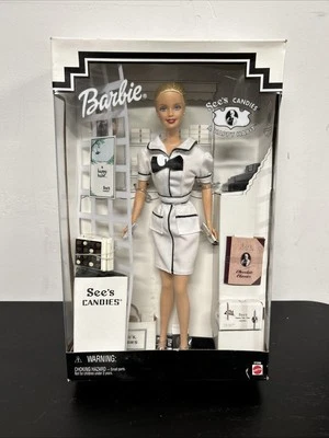 Muñeca Barbie See's Candies de colección primer trabajo vendedor 1999 ¡Nuevo Mattel! Foto 1 de 4