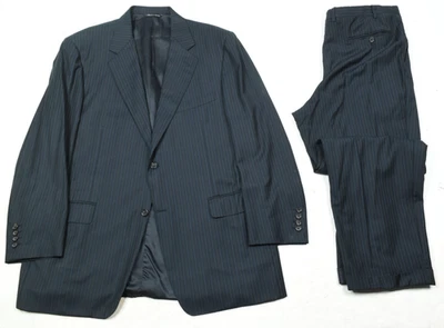 Canali EXCLUSIVE Suit Mens 46R Blue Striped Wool Super 150s Two-Button Classic - Image 1 of 4
