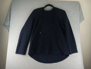 Talbots Navy Knit Long Sleeve Hoodie Blue Large L Pullover - Picture 1 of 7
