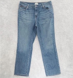 LL Bean Women's Favorite Fit Jeans Size 14 Blue Denim Straight Leg Stretch - Picture 1 of 16