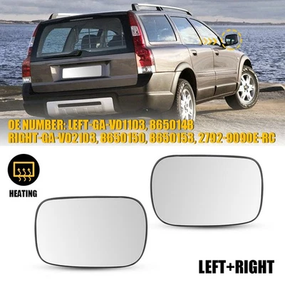 Repuesto de cristal espejo retrovisor para Volvo XC70 2003-2006 lado del conductor pasajero LH RH 2x Foto 1 de 4