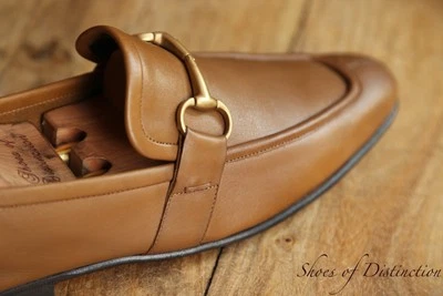 Gucci Tan Brown Leather Brass Bit Loafers Shoes Men's UK 8 E US 9 EU 42 - image 1 of 4