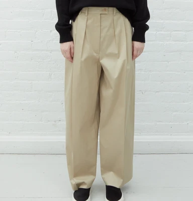 Хлопковые плиссированные брюки The Row Marian 6 - Изображение 1 из 4