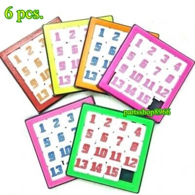 Toy Vintage Game Number Kid Puzzle Sliding Tile 70s 80s Develop Brain Squares 6X - Image 1 of 4