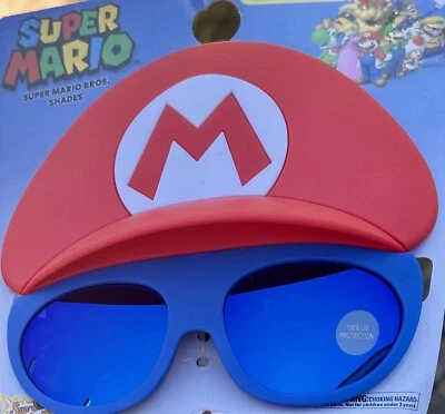 Nintendo Super Mario Bros. Kids Sunglasses Shades Costume Party Sun-Staches NEW - Image 1 of 4