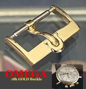 Vintage Omega 18k Gold .750 fine 16mm Logo Buckle C:1968 - Picture 1 of 6