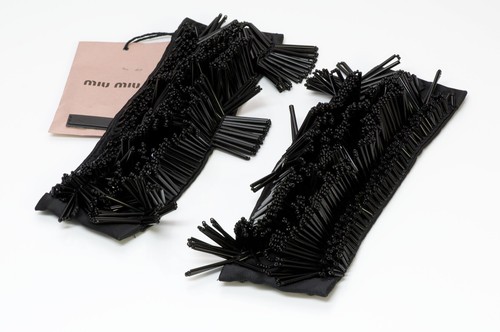 MIU MIU di Prada Bracciale Coppia Polsini Perline Neri