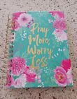 Journal Teal Floral Clementine Paper Inc, 'Pray More, Worry Less', Spiral Ruled