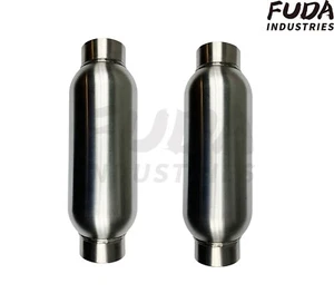 Un par de silenciador de escape de entrada/salida de 2,5" de longitud resonador SS - Imagen 1 de 7