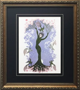 Erte "Spring" Newly CUSTOM FRAMED Print Art Deco Design FOUR SEASONS SUITE fall - Picture 1 of 3