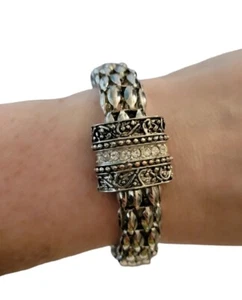 Pulsera de cadena plateada cierre magnético cadena hueca de 8,5" - Imagen 1 de 4