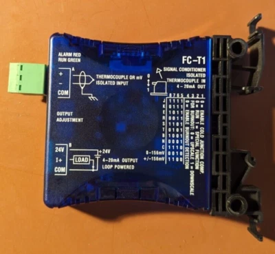 AutomationDirect FC-T1 Termopar/mV Entrada Aislada 4-20 mA Señal Acondicionador Foto 1 de 3