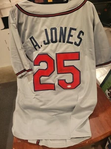 Andruw Jones Signed  Atlanta Braves Gray Baseball Jersey PSA DNA Authentic   - Picture 1 of 5