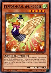 Yu-Gi-Oh Performapal Springoose CROS-EN005 1st Edition Regular Common Card LP - Picture 1 of 2