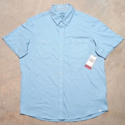 NWT Chaps Seacoast Wash Sky Blue 100% Cotton Comfort Button Shirt - Mens Size XL - Image 1 of 4