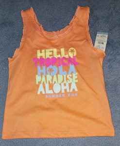 365 KIDS GARANIMALS sz 5 Orange Mini Ruffle Tank Top 'Summer Fun' - Picture 1 of 3