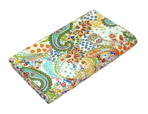 KANTHA QUILT INDIAN COTTON HANDMADE BLANKET BEDSPREAD QUEEN SIZE PAISLEY PRINT - Picture 1 of 4