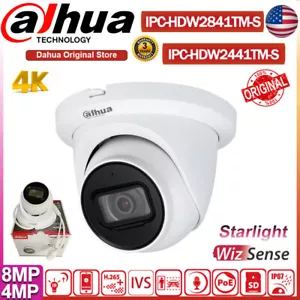 Dahua 4K 8MP Smart IPC-HDW2841TM-S Wizsense 4MP POE Camera Starlight IR Mic SMD - Picture 1 of 22