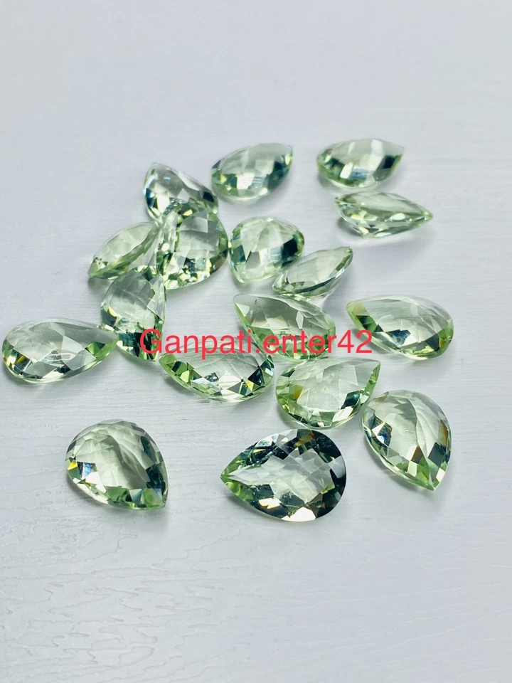 TABLERO DE AJEDREZ DE PERA FACETADA AMATISTA VERDE CORTE 14x10MM PIEDRA PRECIOSA SUELTA CALIBRADA E Foto 1 de 4