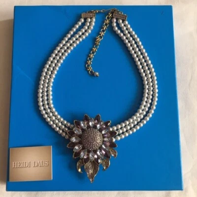 COLLAR COLGANTE HEIDI DAUS VERDE Perla Simulada PÚRPURA CRISTAL SWAROVSKI MG Foto 1 de 3