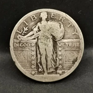 QUARTER DOLLAR ARGENT DATE EFFACEE STANDING LIBERTY USA / SILVER - Picture 1 of 3
