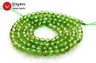 3-4mm Round Natural Green Authentic Peridot Loose Beads for Jewelry Making 15"