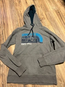 The North Face Womens Hoodie Sweatshirt Logo Graphic Long Sleeve Medium Gray - Picture 1 of 2