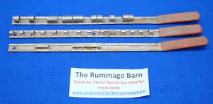 3 vintage SEARS ROEBUCK SOCKET RAILS -- 1/4" 3/8" 1/2" --- Craftsman Type - Picture 1 of 2