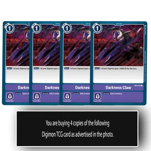 Darkness Claw - BT2-107 U - Uncommon Digimon TCG Card Playset Purple - Picture 1 of 1