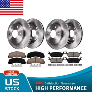 6 Lugs Front & Rear Disc Rotors Ceramic Brake Pads for 2012 - 2020 Ford F-150 - Picture 1 of 5