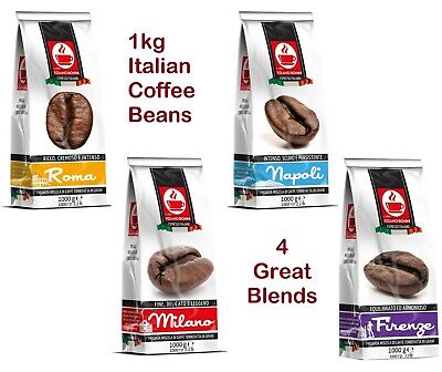 1KG ITALIAN BLEND ROASTED COFFEE BEANS: INTENSO, FINE And CREMA INTENSO, NAPOLI • 9.55$