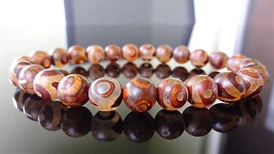 Tibetan Agate Bead Bracelet for Men Stretch 8mm - 7", 7.5", 8" or 8.5" inch - Picture 1 of 6