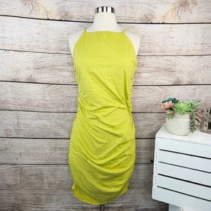 NWT Velvet by Graham & Spencer Nissie Dress Lime Green Ruched Bodycon Large - Picture 1 of 6